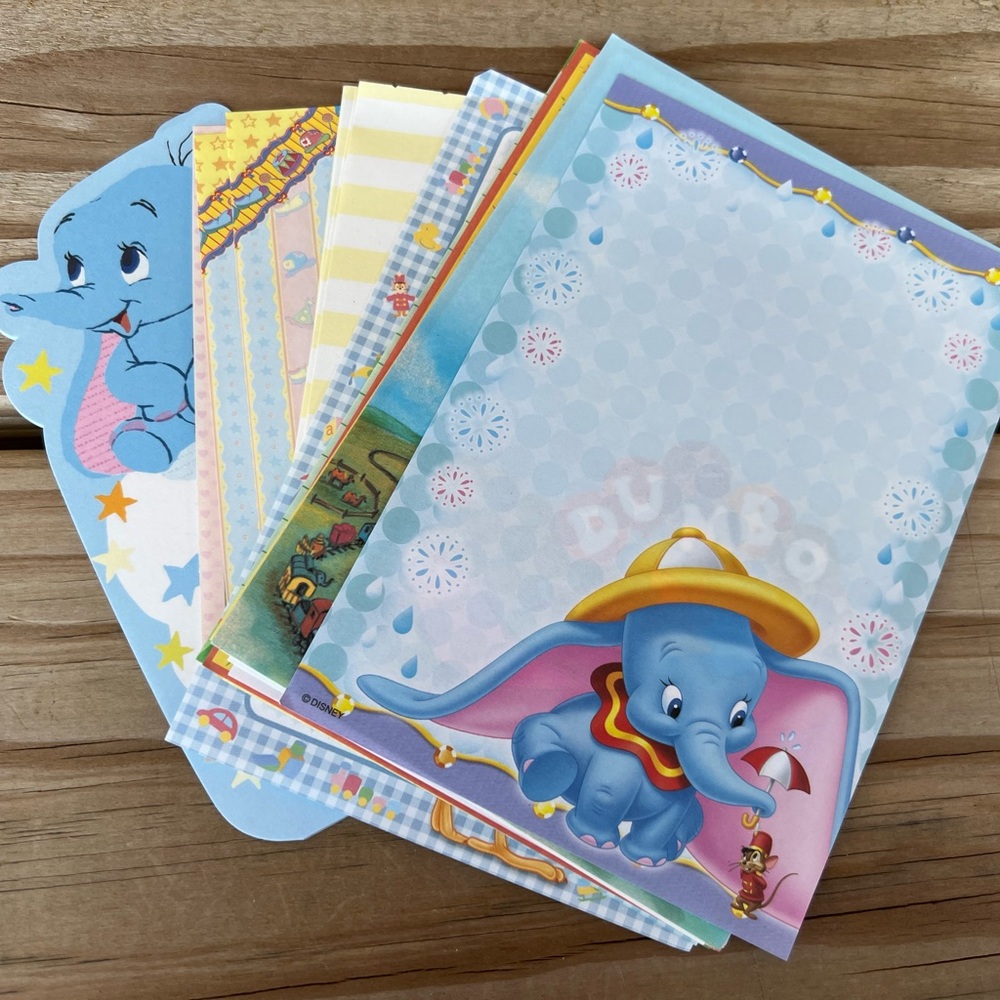 Disney Dumbo Elephant Small Notes Stationery Vintage Note Paper RARE 38 Sheets